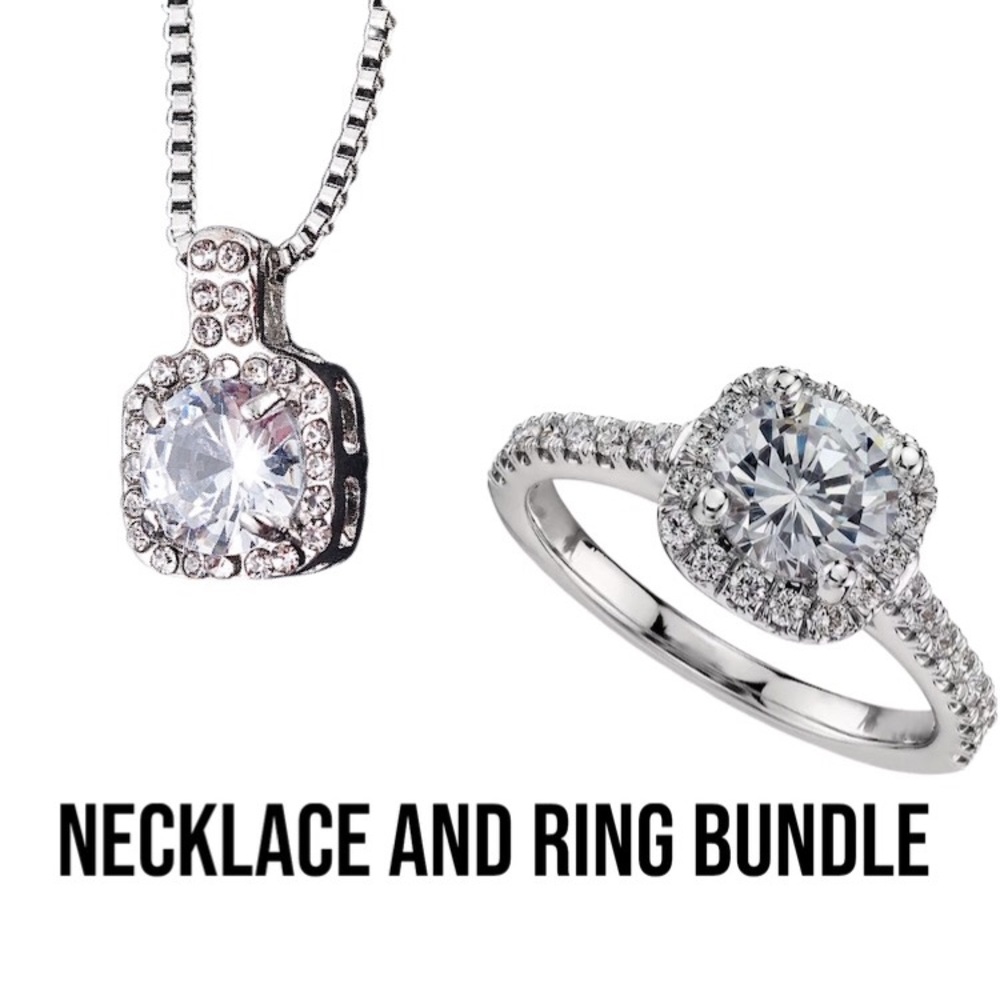 Bundle Necklace and Ring pendent Cubic zirconia